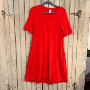 NWOT Chico’s Tomato Red knit Dress. Size 0 or small